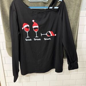 SHEIN Black Long Sleeve Top